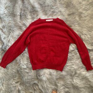 EERDUOSI Women 100% Cashmere Sweater, Red, Size M